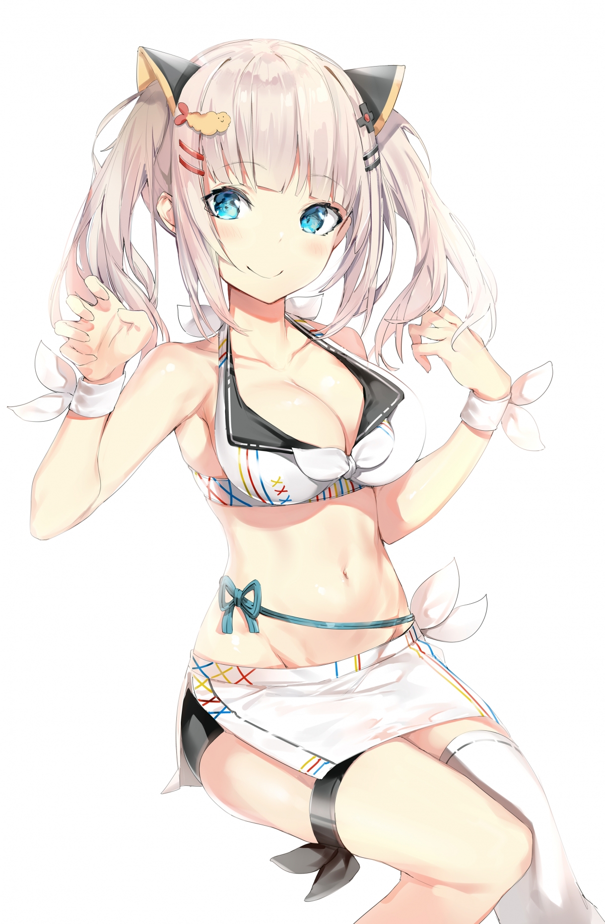 萌趣女生比基尼&吊袜带竖屏高清壁纸，4K超清画质，2622x4000分辨率，免费下载！