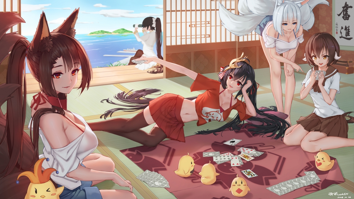 海边别墅美景，动漫萌妹4K超高清壁纸，3840x2160免费下载
