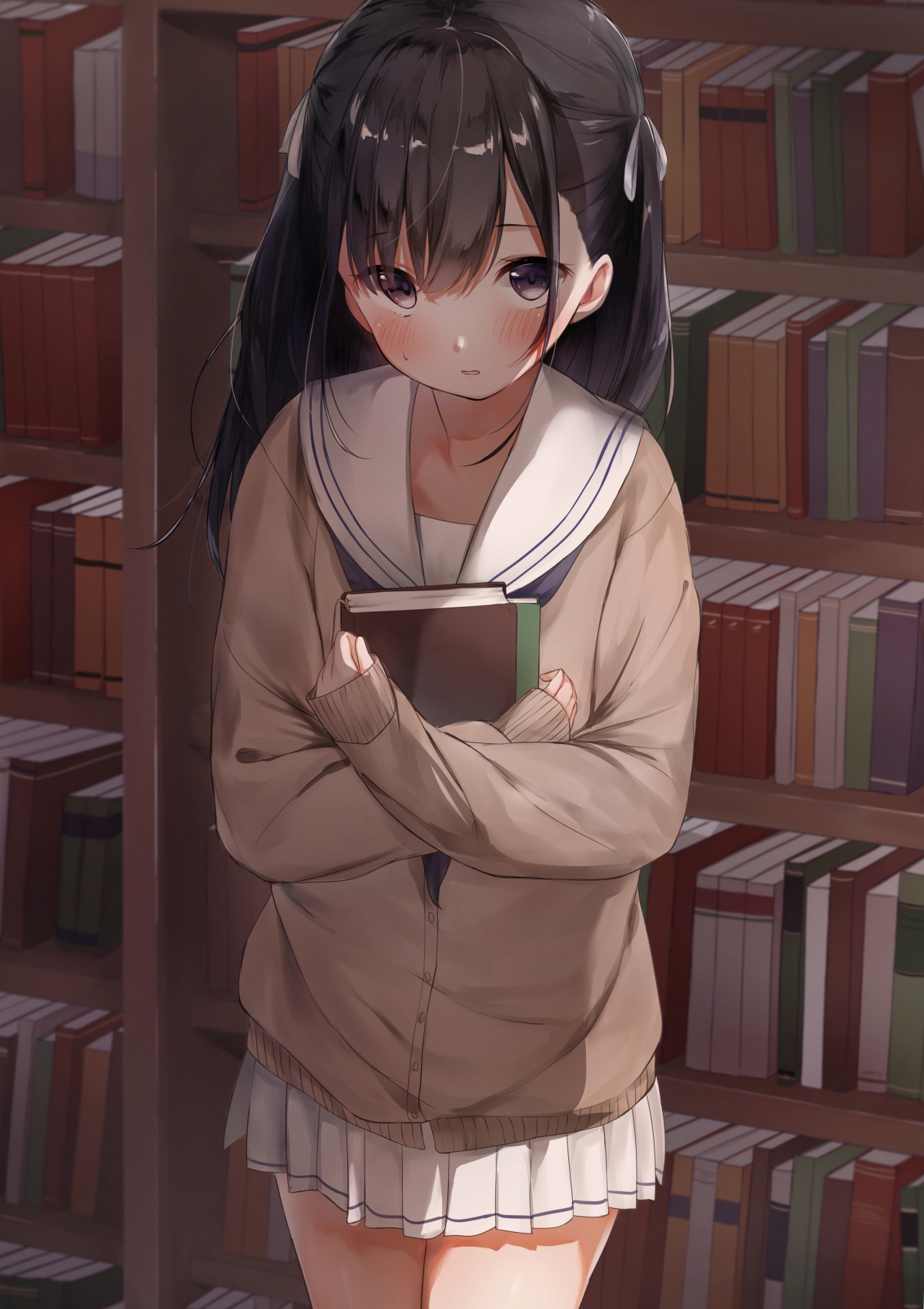 女生动漫精选，图书馆主题4K竖屏手机壁纸，高清大图2753x3900，一键下载