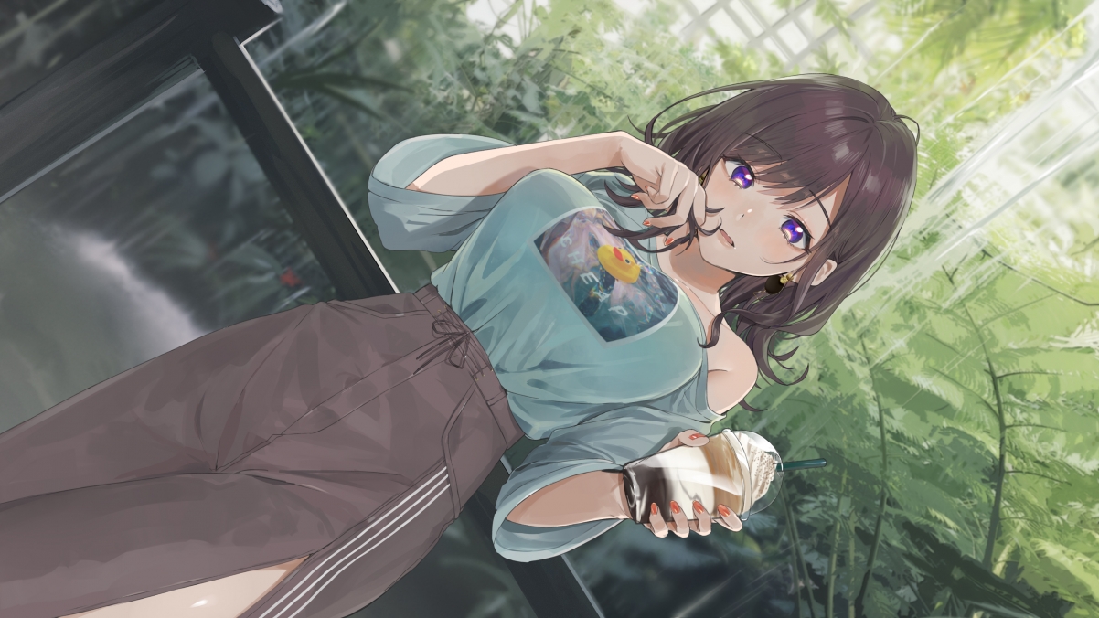 女孩美甲秀，欧派动漫4K超清壁纸，3840x2160高清下载