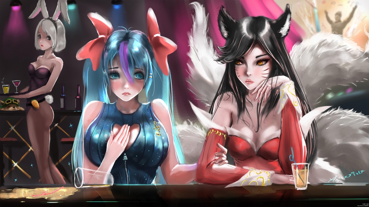 LOL英雄联盟绝美同人壁纸，阿狸、娑娜、锐雯4K高清大图，3840x2160分辨率免费下载
