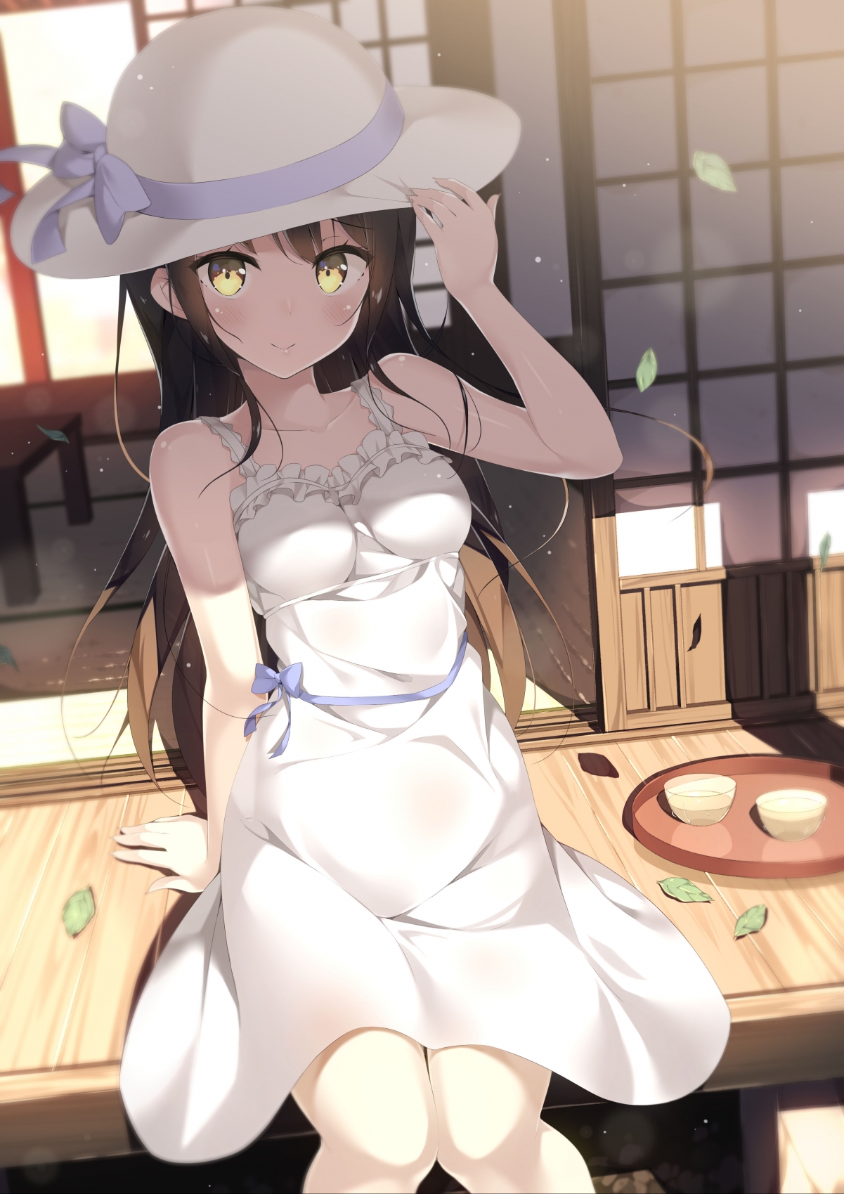二次元动漫可爱女生白裙4K超清手机壁纸，高清2894x4093原图下载