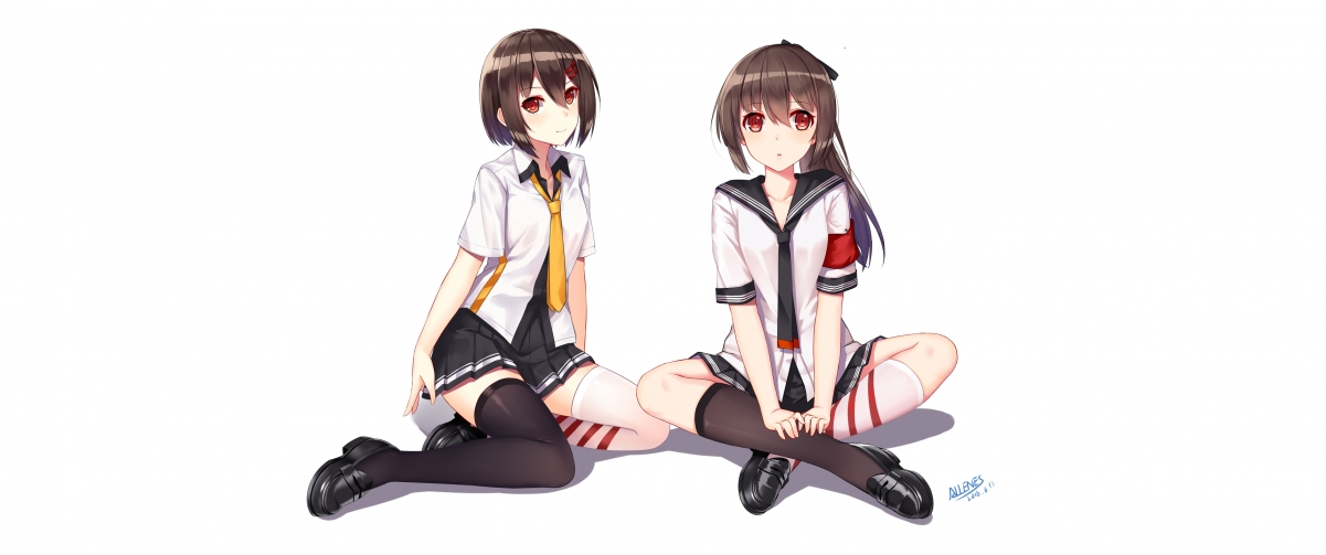 战舰少女绫波敷波4K超高清动漫壁纸，3440x1440精美壁纸下载