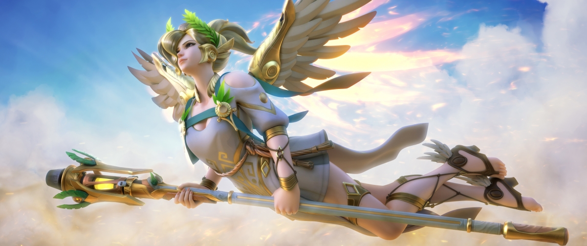 《守望先锋》绝美天使壁纸，4K高清3440x1440，一键下载游戏美图