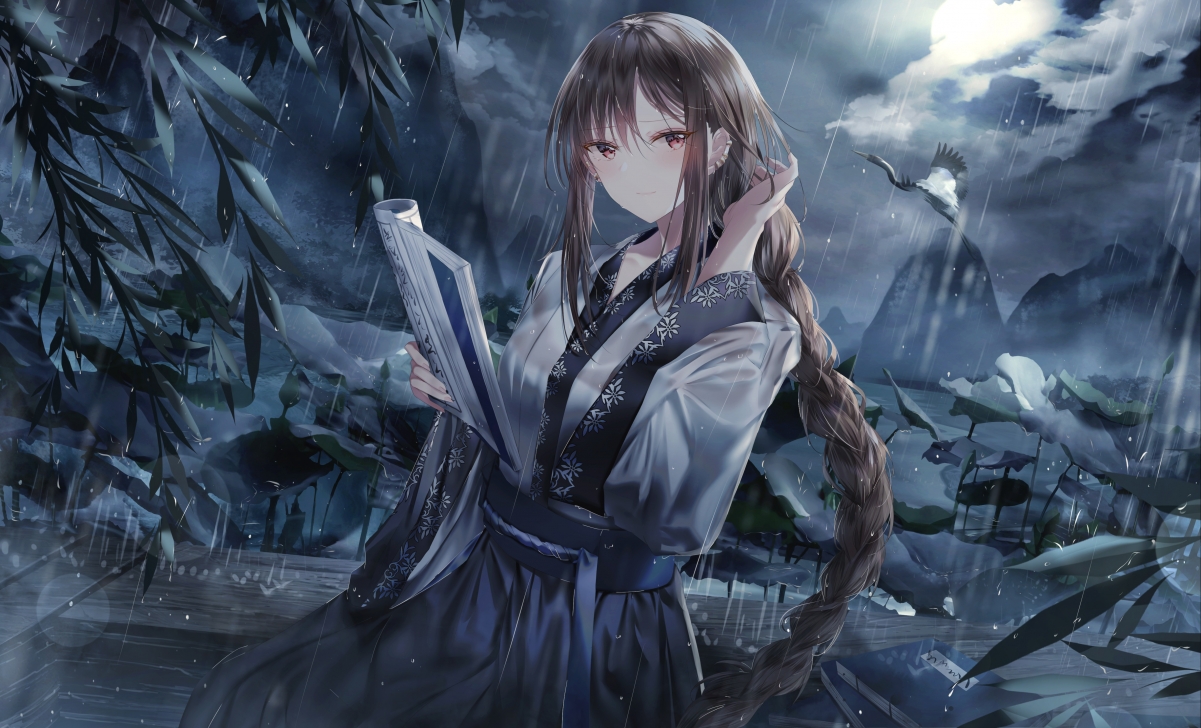 虞美人Fate读书唯美，精选4K动漫壁纸，高清大图下载，尺寸4862x2948