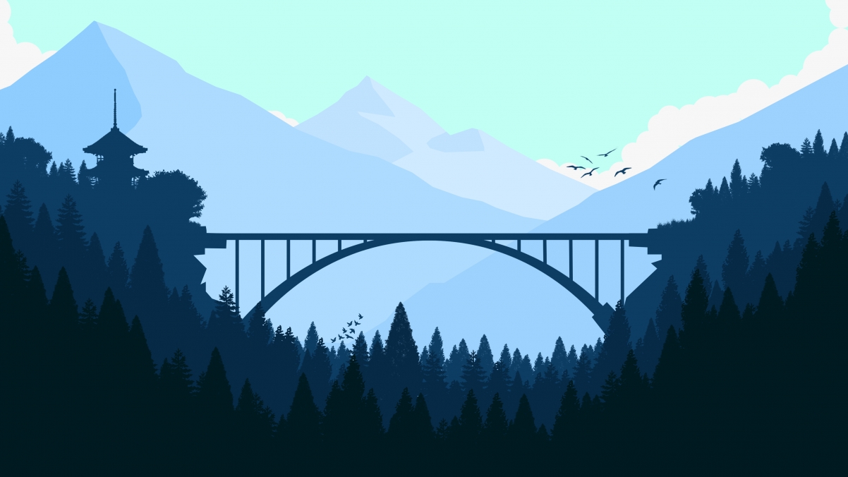 森林桥梁美景，精选4K高清壁纸，3840x2160分辨率，免费下载