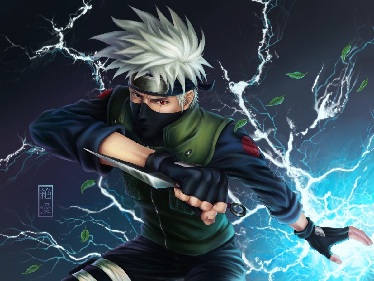 火影忍者Naruto，旗木卡卡西精美插画，4K高清壁纸下载（4320x3240）