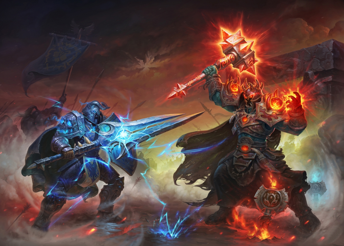 魔兽世界，勇士挥剑盔甲英姿，超清4K游戏壁纸，4200x3004高清下载