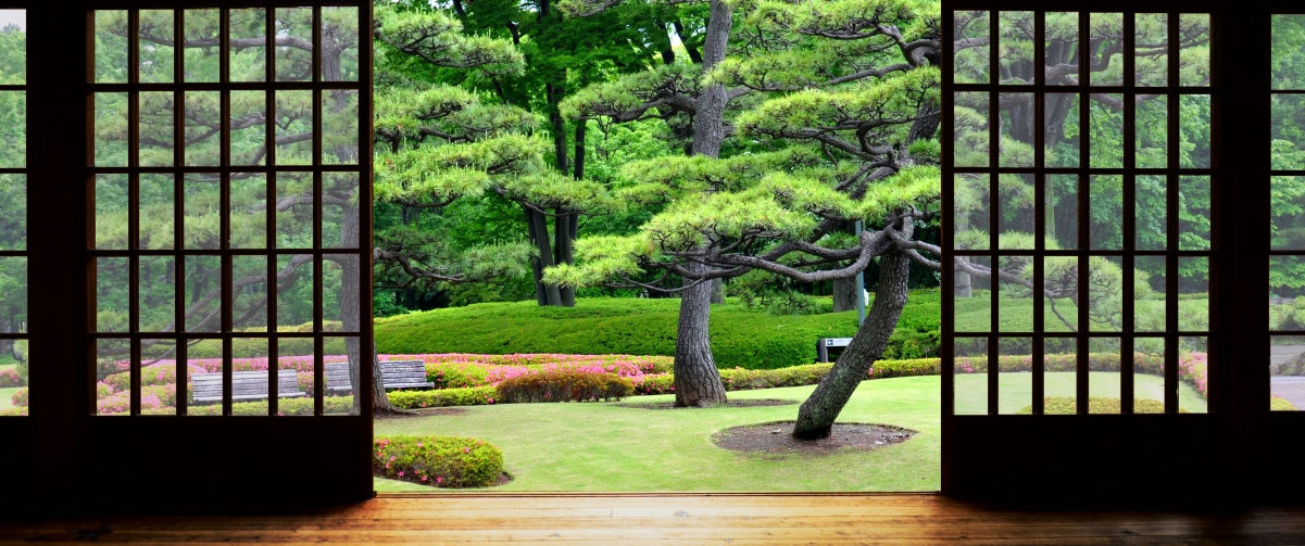 花园美景4K高清壁纸，3440x1440分辨率，精选风景图片，一键下载桌面壁纸