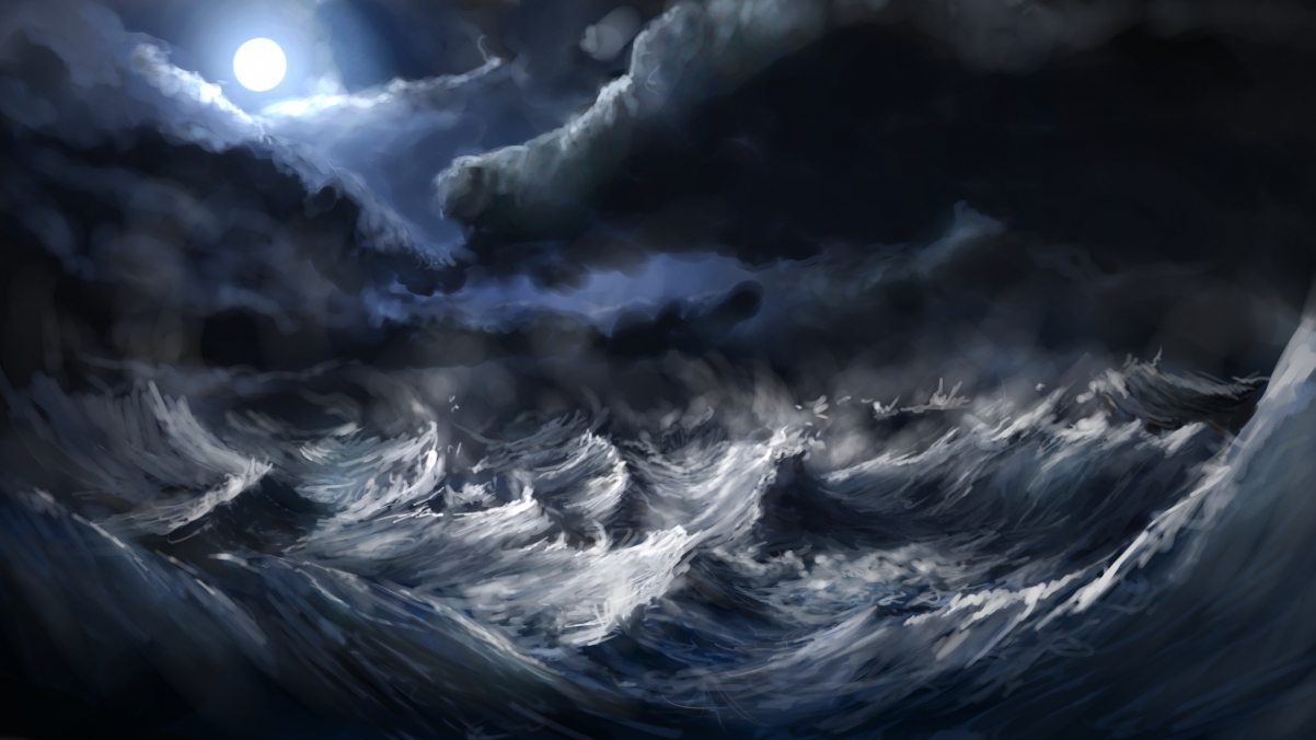 海波月球风暴震撼呈现！4K高清壁纸背景图片，3840x2160超清下载