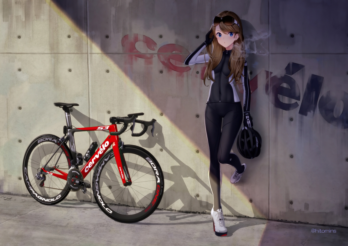可爱女生单车骑行，高清4K动漫壁纸，运动女孩风采尽显，3840x2715超清下载
