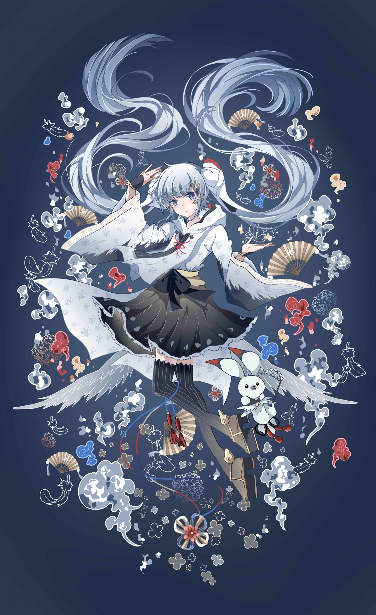 丹顶鹤雪初音竖屏4K高清壁纸，超清3307x5409分辨率，手机专享！
