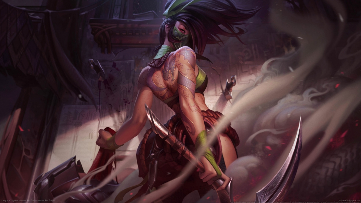 英雄联盟LOL，阿卡丽绝美4K壁纸，3840x2160超高清游戏图片下载