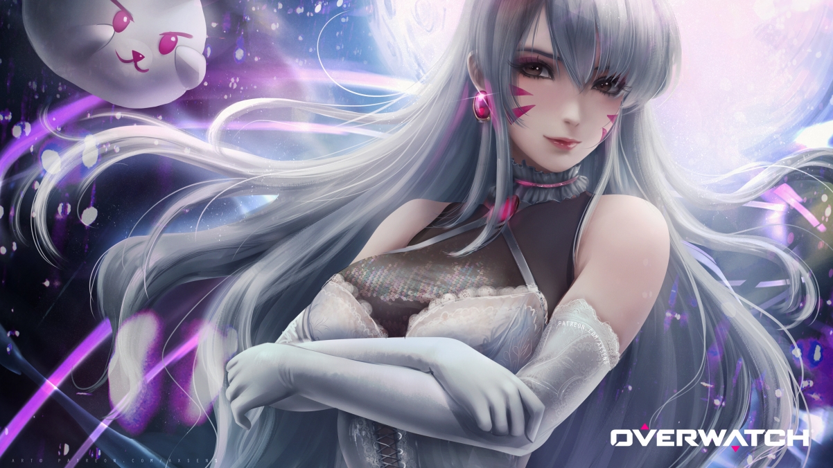 守望先锋Dva美女高清4K壁纸，3840x2160分辨率，精美游戏图片下载