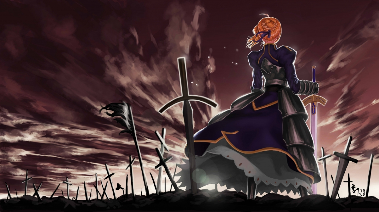 孤独巡礼Saber Fate，绝美6K壁纸，4K高清动漫图片，6921x3875超清下载