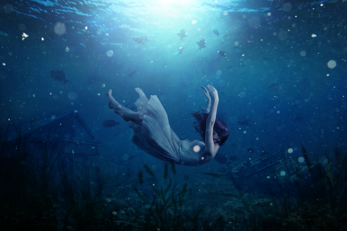 女孩梦幻水下世界，精选4K动漫壁纸，高清3840x2552，免费下载