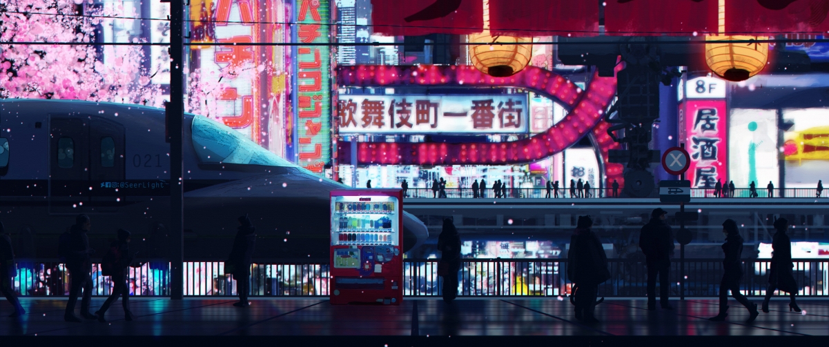 日本高铁地铁街景4K动漫壁纸，高清3440x1440分辨率，一键下载！