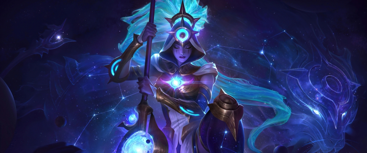 英雄联盟LOL，狂野女猎手奈德丽，狮子星神专属4K高清壁纸，3440x1440带鱼屏游戏图片下载