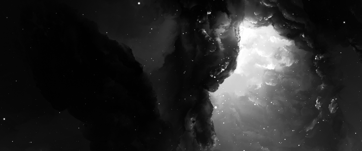 黑白色云星空4K超清壁纸，3440x1440高清分辨率，免费下载