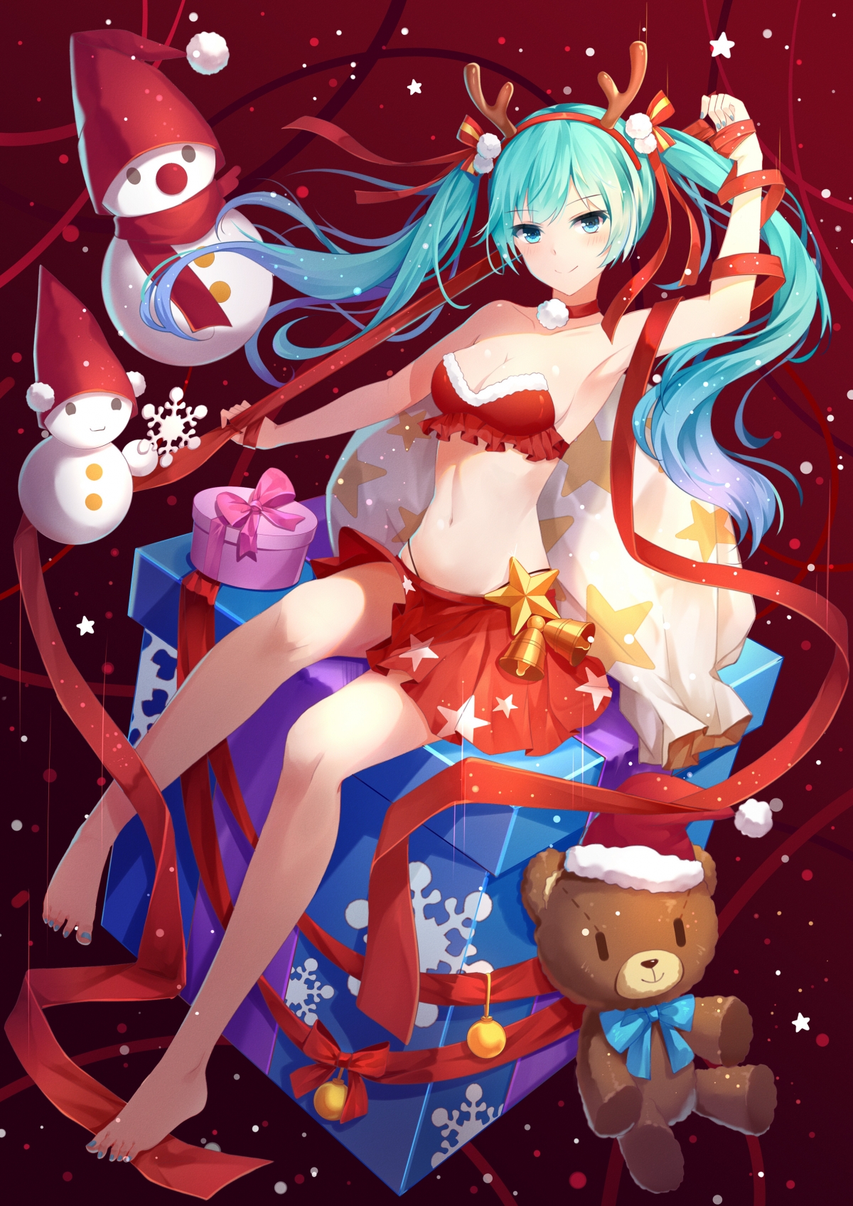 初音未来圣诞4K高清手机壁纸，2381x3366超清大图，免费下载！