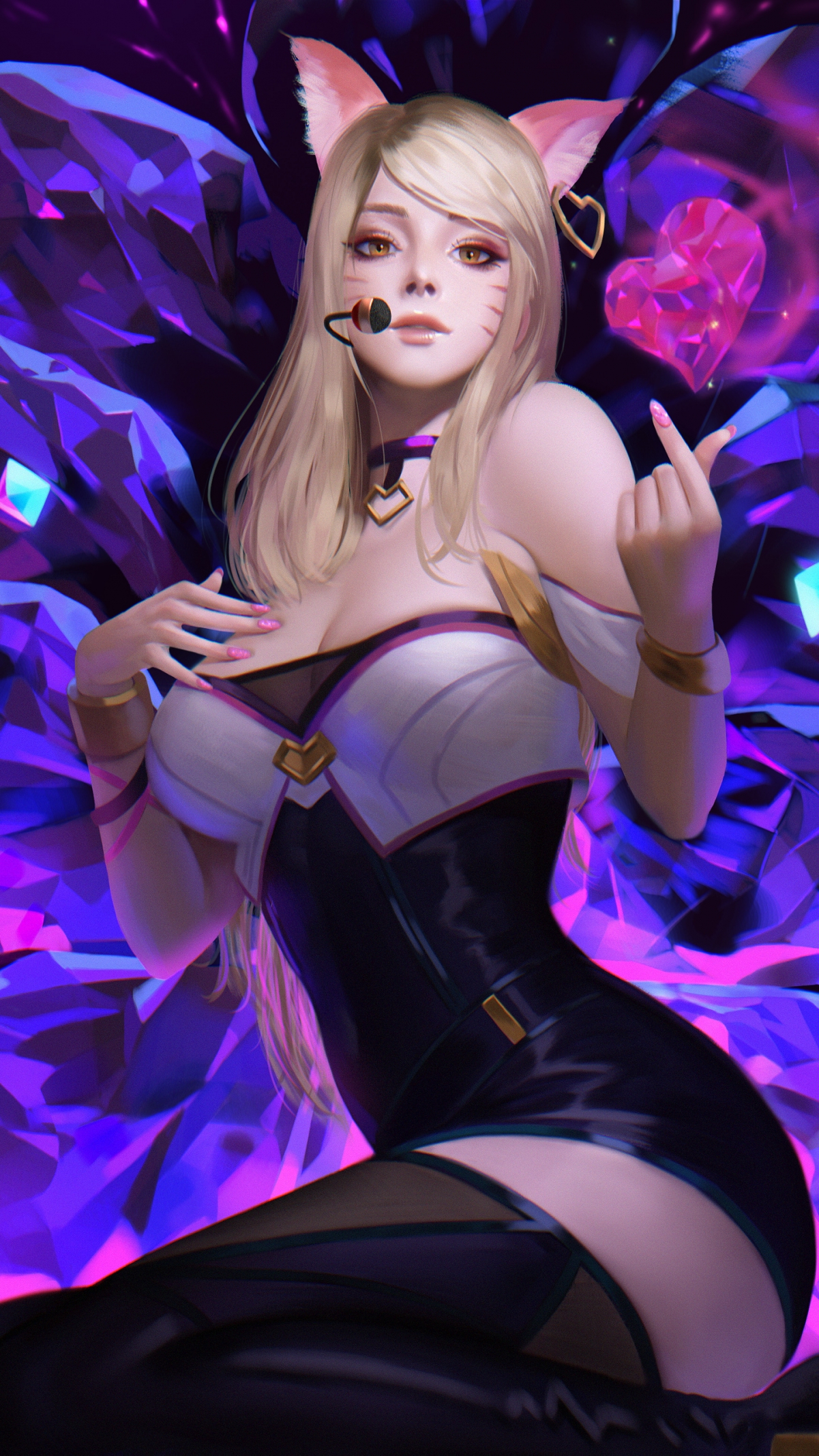KDA PopStar Ahri精选壁纸，4K高清1440x2560，手机壁纸下载