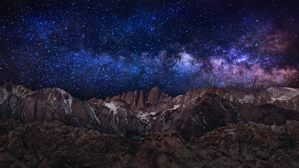 山巅星空璀璨，高清5K风景壁纸，4K精美图片，5120x2880分辨率，一键下载！
