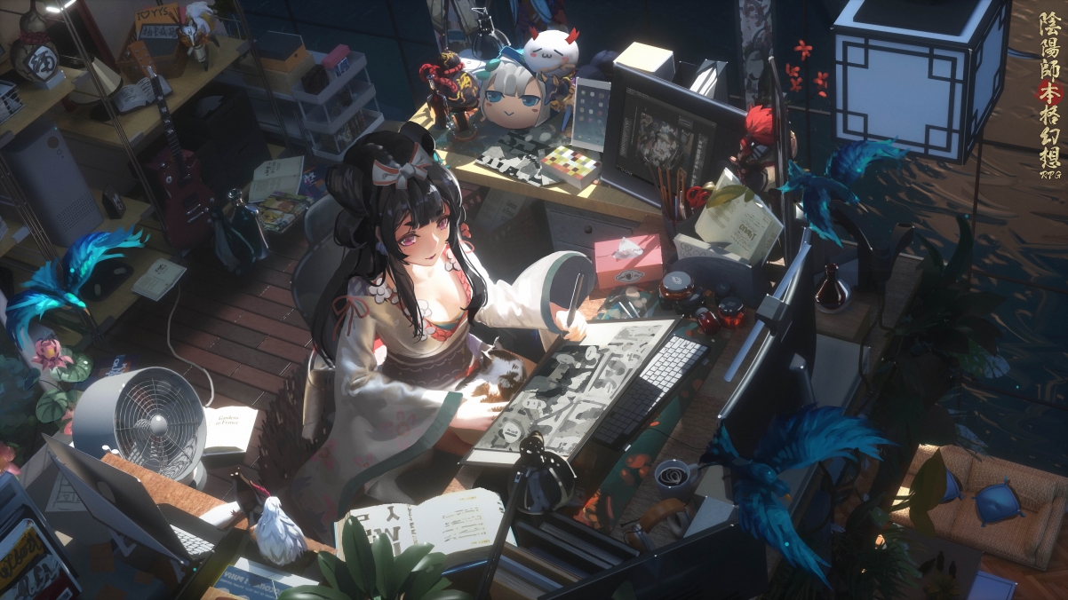 阴阳师花鸟卷，绝美少女4K动漫壁纸，超清3840x2160，一键下载
