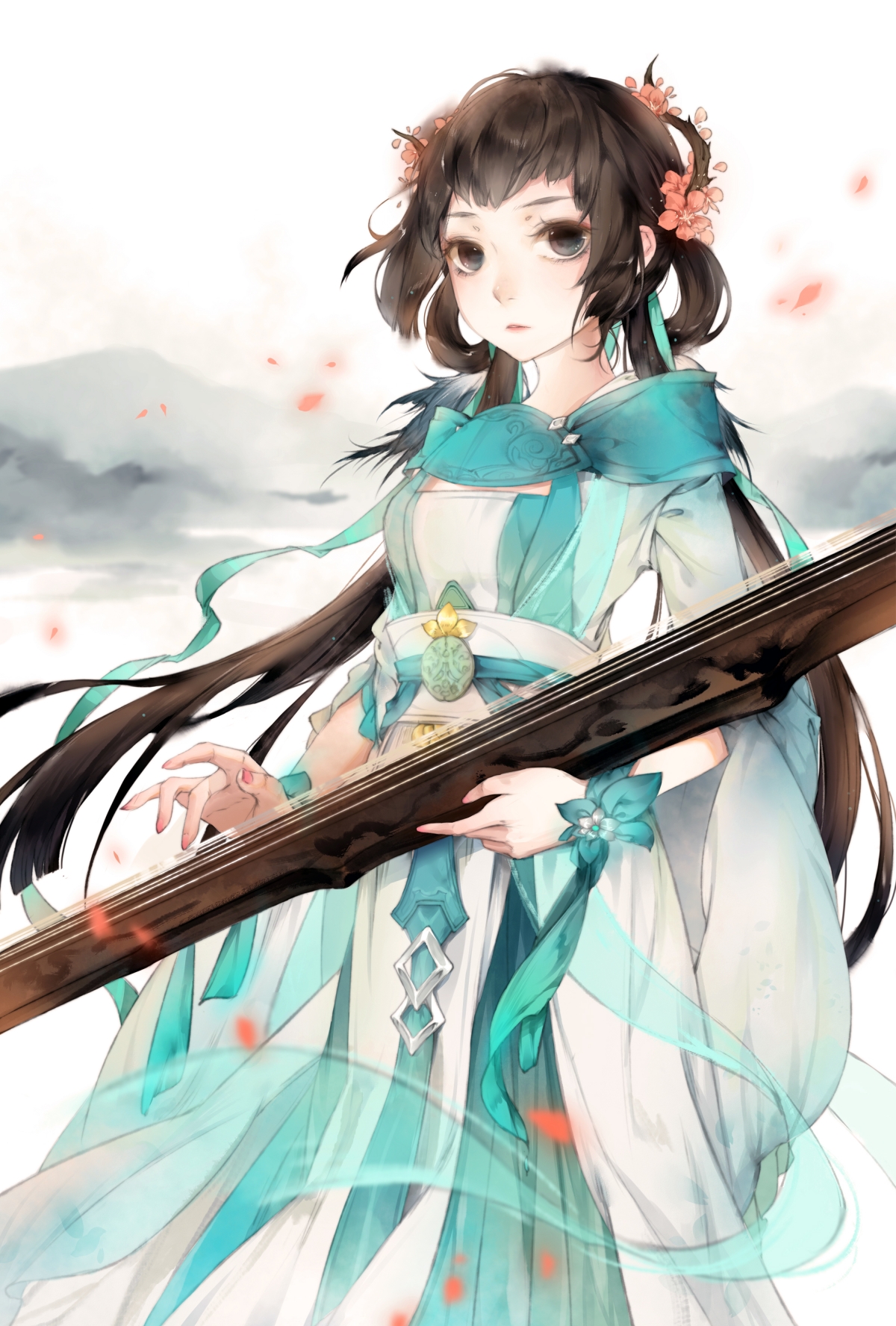 古风琴梦，绝美竖屏4K手机壁纸，高清3000x4440大图下载
