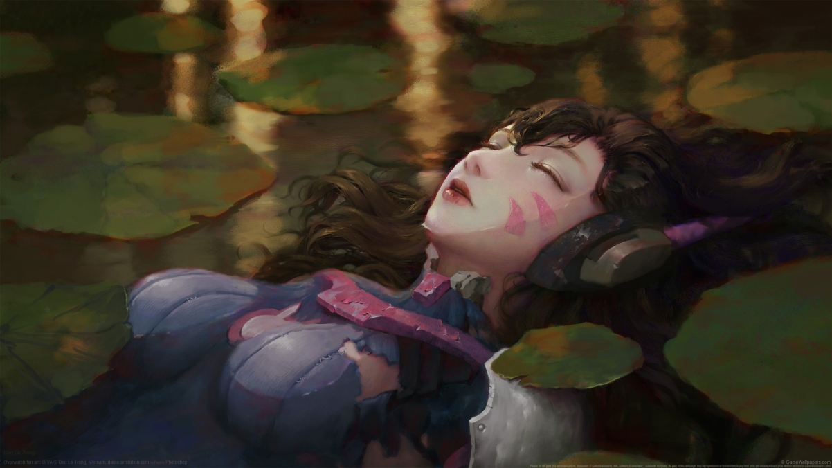 守望先锋DVA水荷花主题，4K超清游戏壁纸，3840x2160高清下载