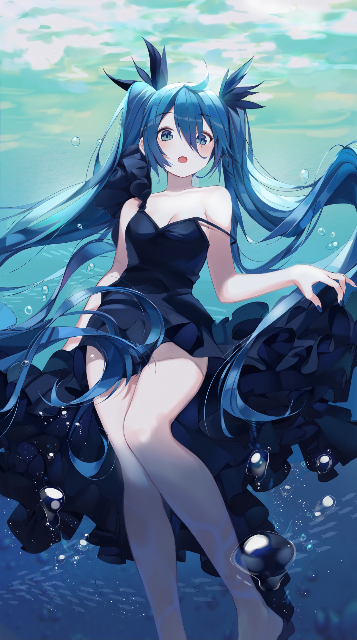 深海少女初音未来，绝美竖屏动漫4K壁纸，高清2233x4000手机下载