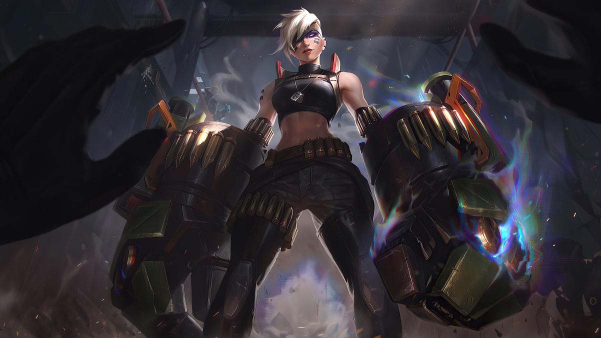 英雄联盟LOL，灵能特工蔚4K超清壁纸，皮城执法官专属，3840x2160分辨率免费下载