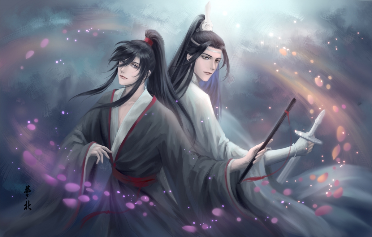 魔道祖师，魏无羡蓝忘机绝美壁纸，高清4K动漫图片，5512x3514分辨率，忘羡情深，一键下载！