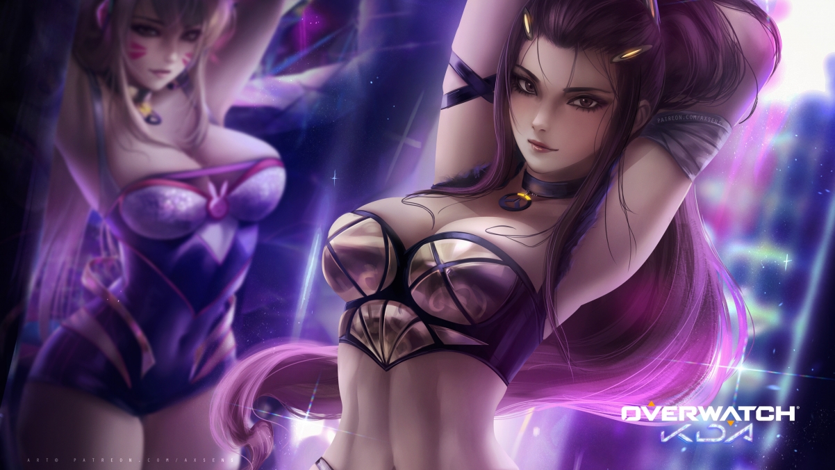 KDA守望先锋Brigitte布丽吉塔&D.Va 4K超清壁纸，3840x2160高清游戏图片下载