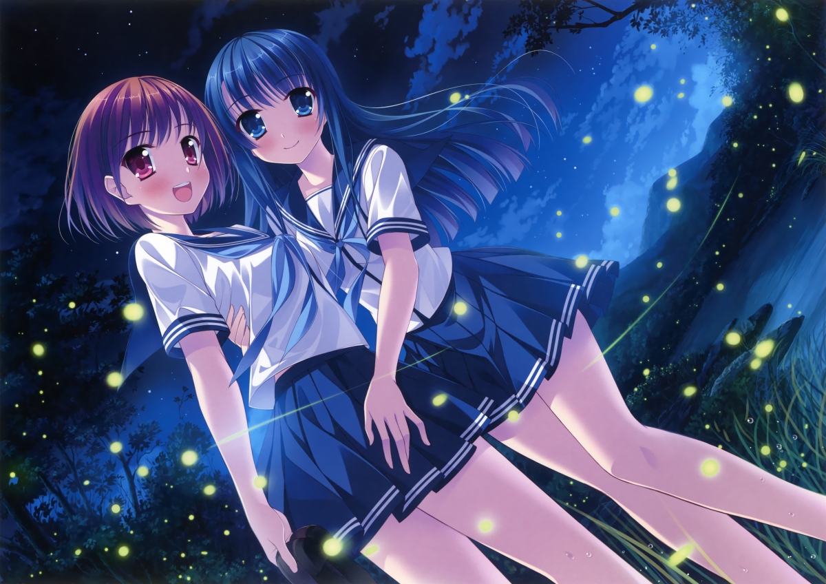 星空云梦，姐妹共赏，高清4K动漫壁纸，草香夜韵，4599x3250极致下载