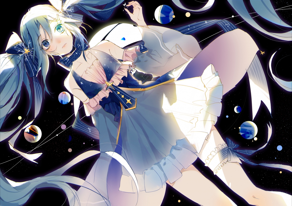 宇宙幻境，初音未来5K超高清壁纸，动漫美图，5016x3541下载