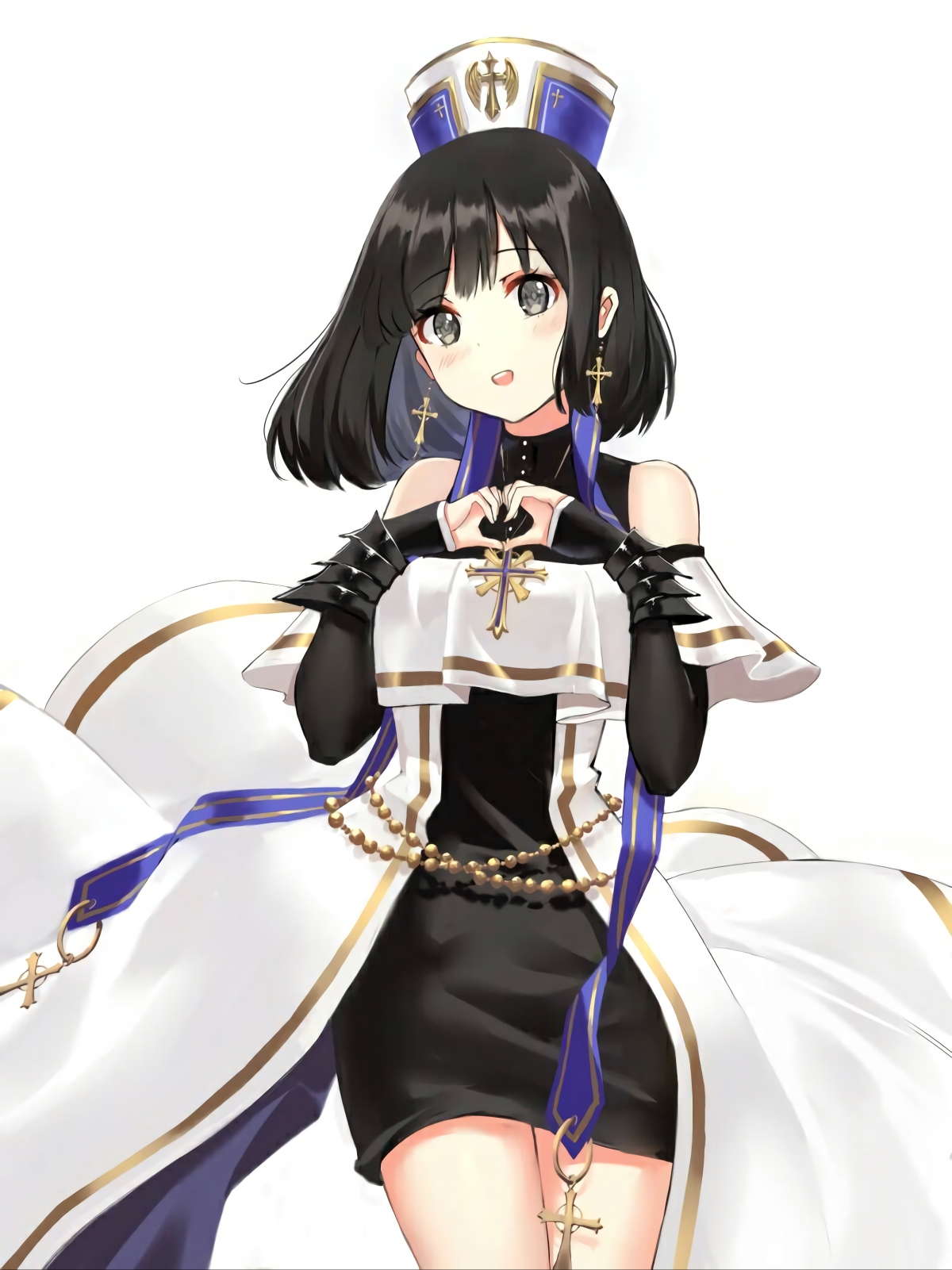 动漫美少女黑色连衣裙竖屏4K高清壁纸，3200x4268超清下载