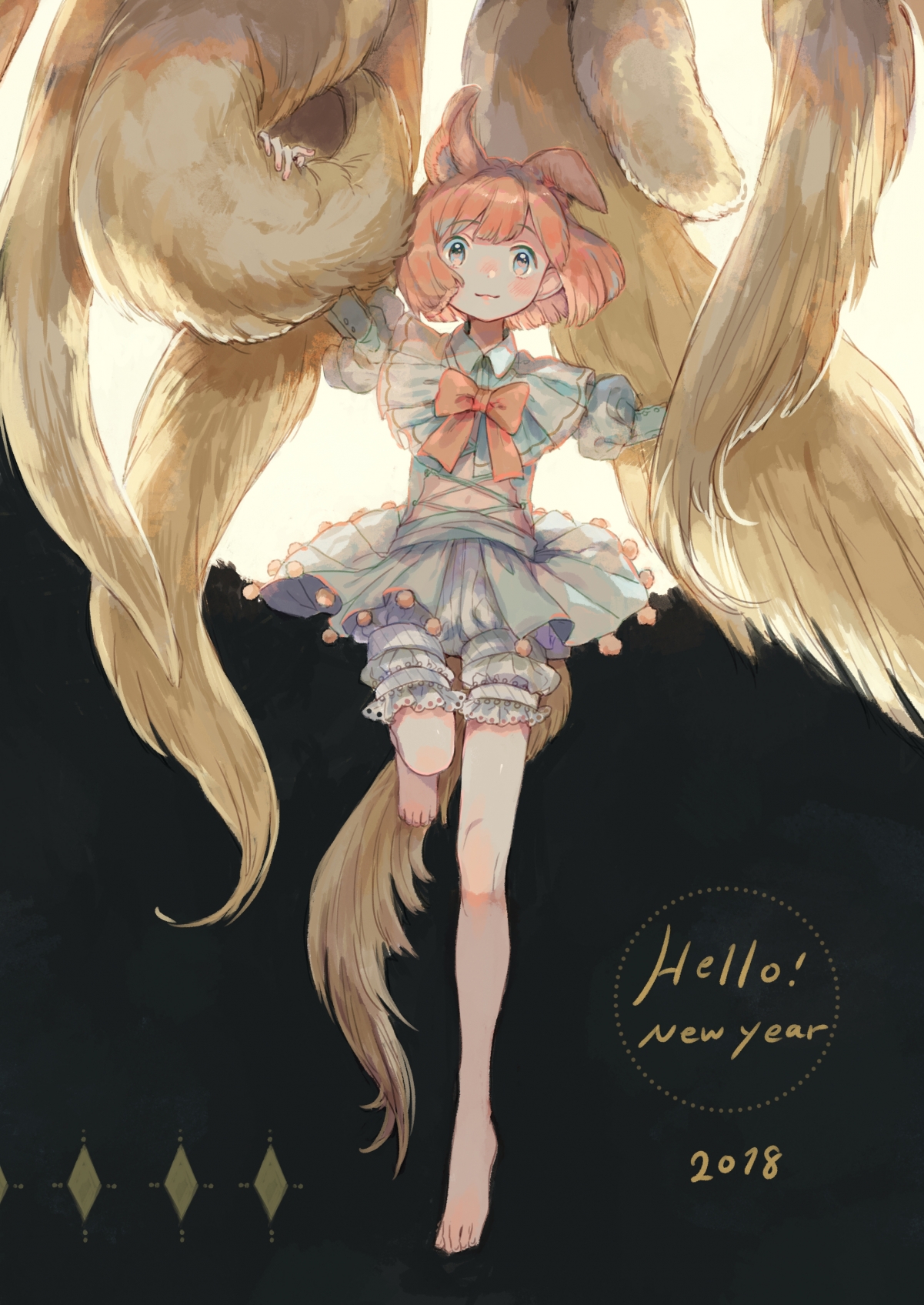 二次元金尾少女绝美壁纸，4K高清下载，适配手机屏幕2508x3541