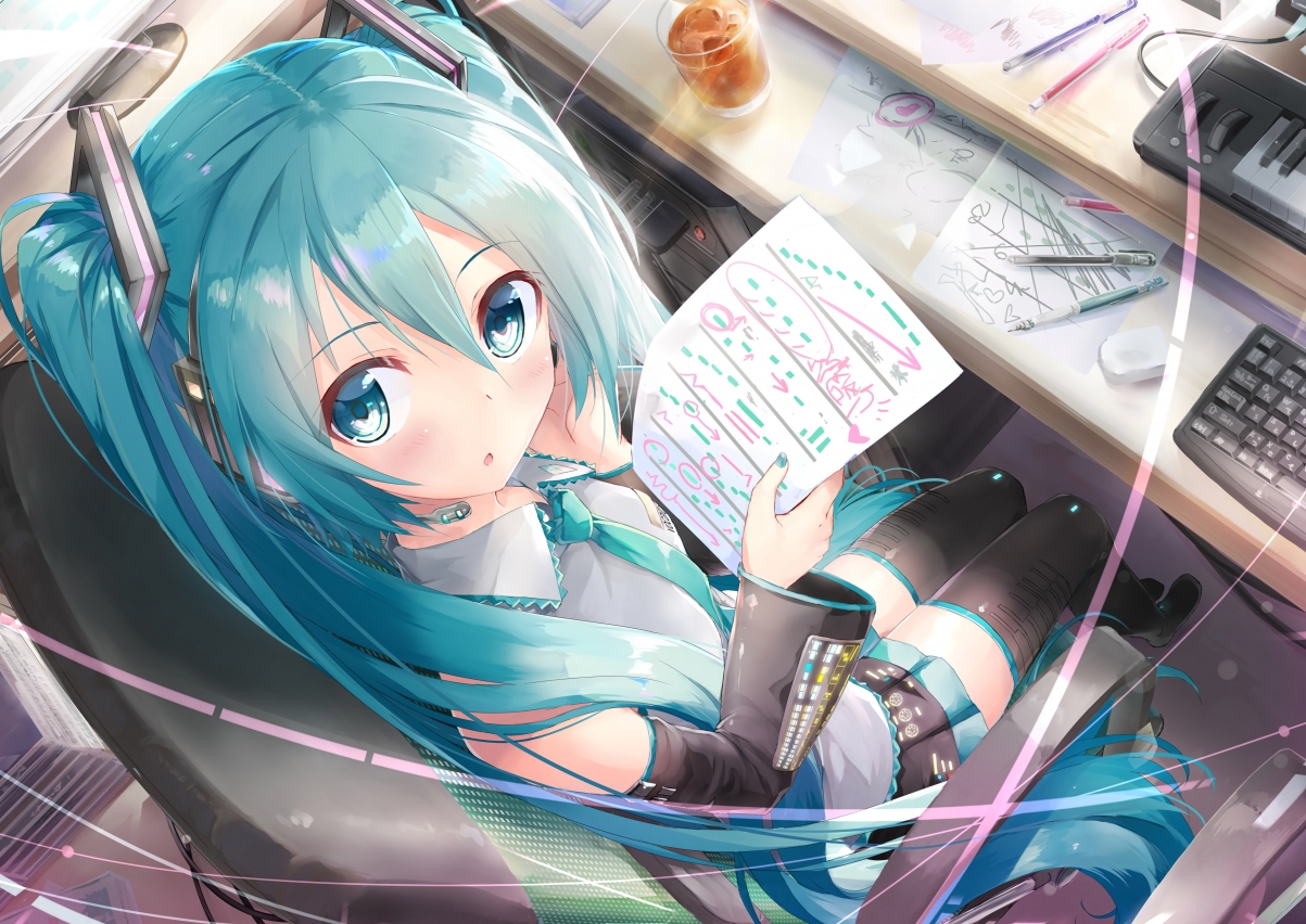 初音未来，大眼睛魅力尽显，5K超清动漫壁纸，高清5648x4000下载