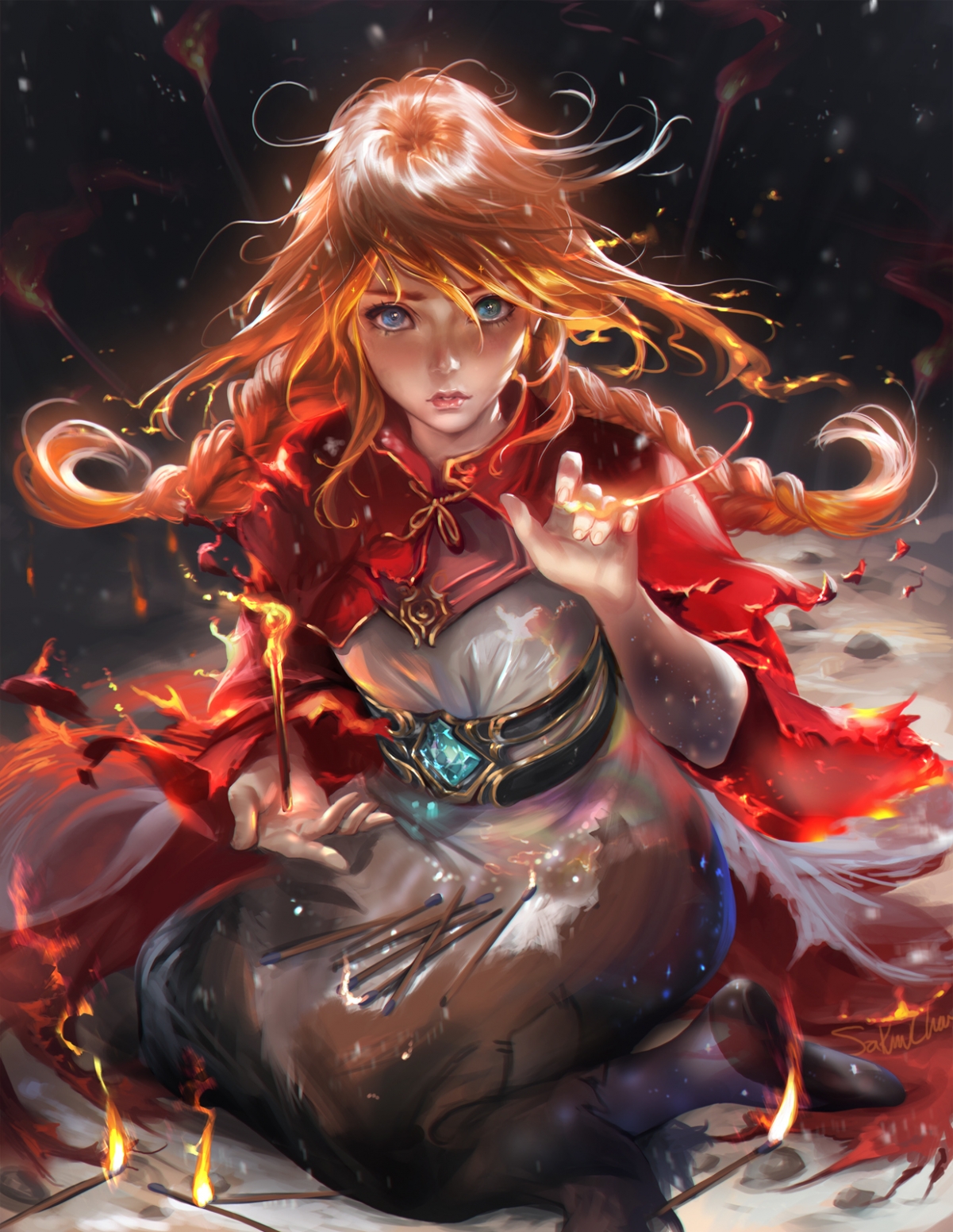 卖火柴小女孩4K超清手机壁纸，高清1238x1600，免费下载