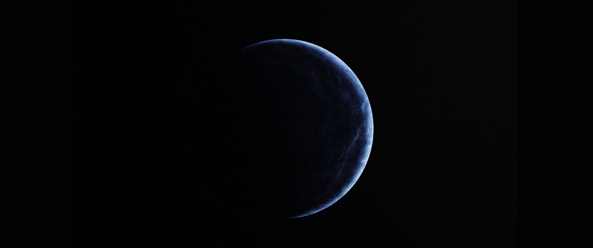 蓝色星球与月球绝美风光，4K超清3440x1440壁纸，一键下载！