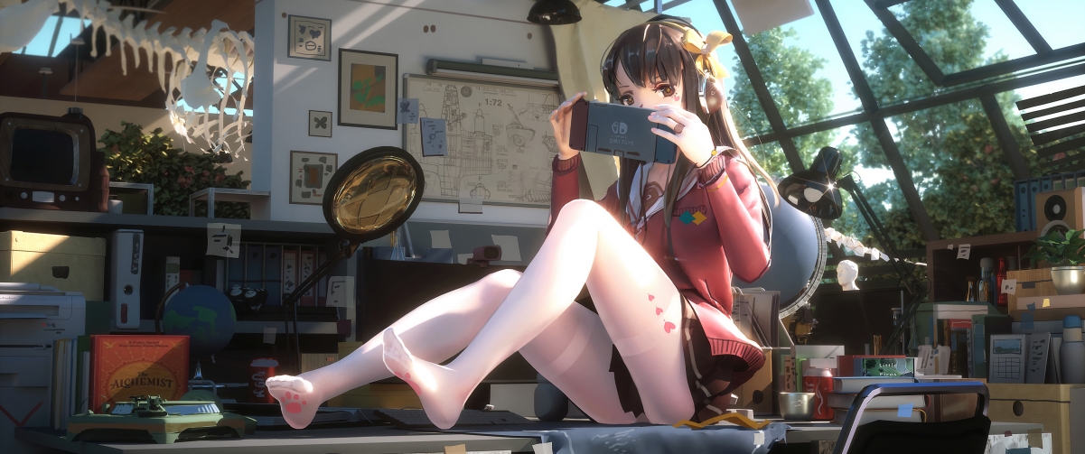 女生白丝袜手机摄影精选，绝美带鱼屏动漫壁纸3440x1440，高清4K图片下载