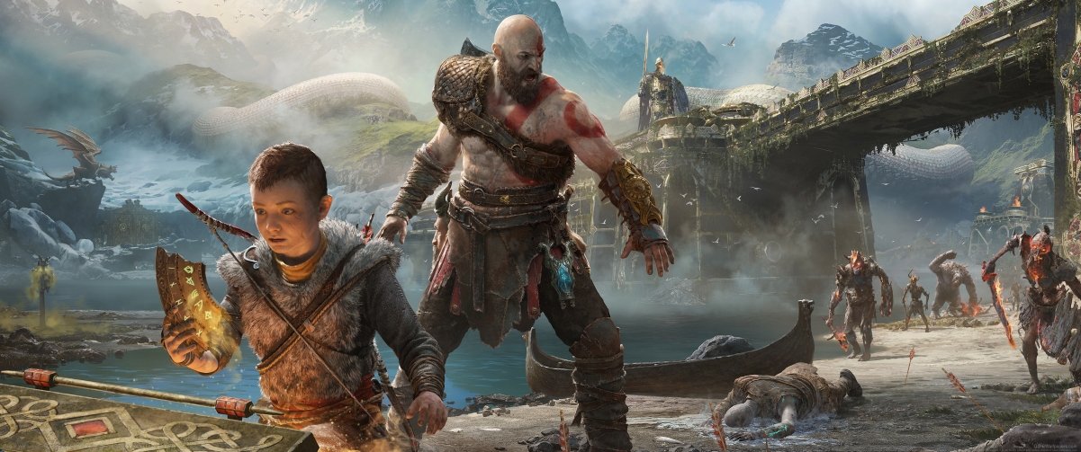 战神God of War (2017) 4K带鱼屏壁纸，高清3440x1440游戏图片，免费下载