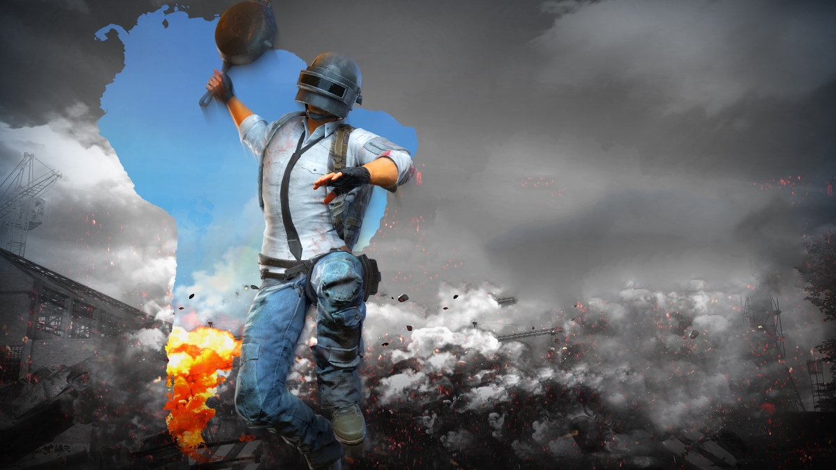 绝地求生PUBG头盔战士主题，高清4K平底锅游戏壁纸，3840x2160超清下载