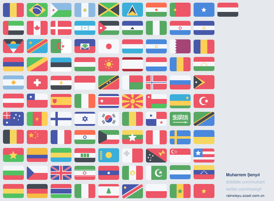 win8扁平风格的世界各国国旗_国家国旗图标psd素材下载