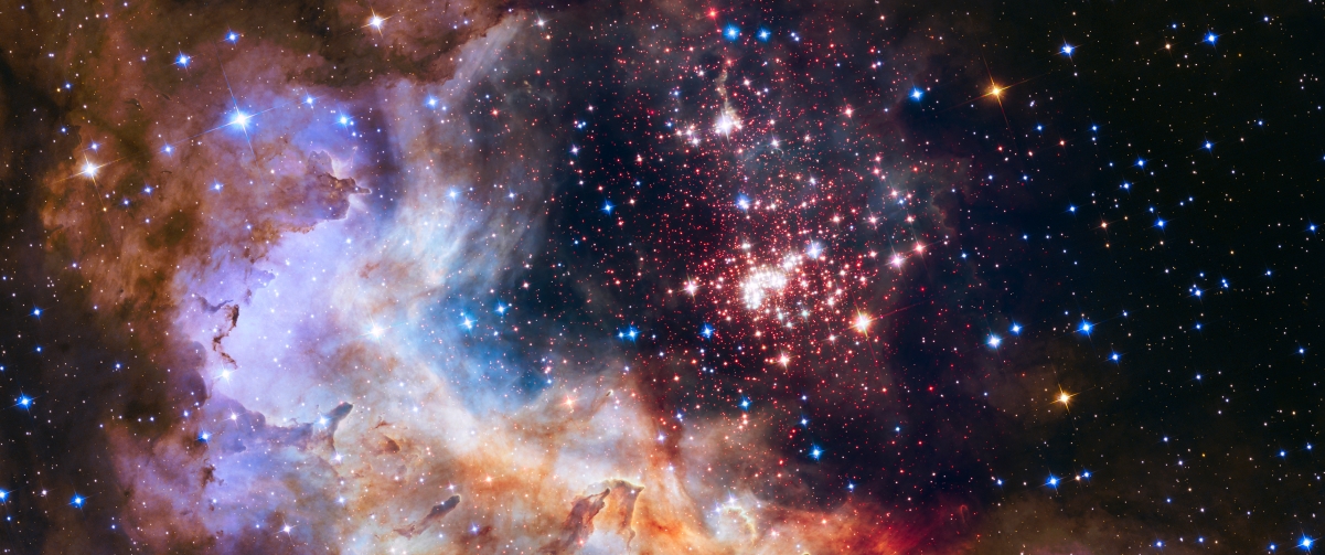 美丽星团4K带鱼屏壁纸，高清风景图片，3440x1440分辨率，一键下载