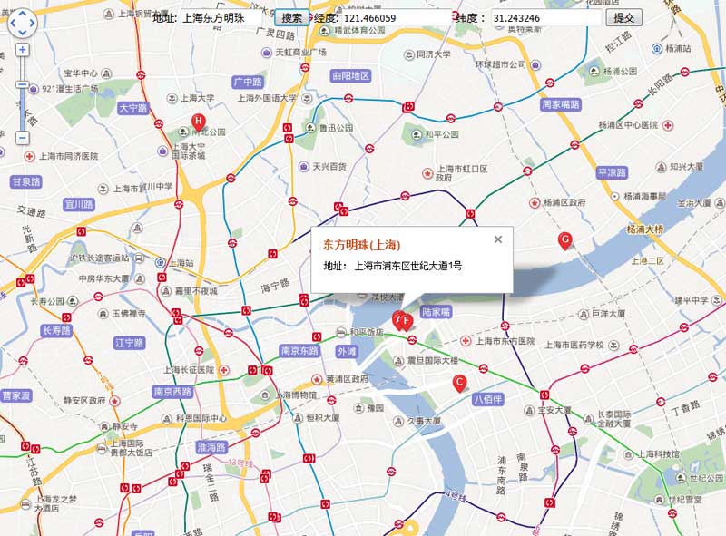 百度地图API获取地址拾取坐标代码