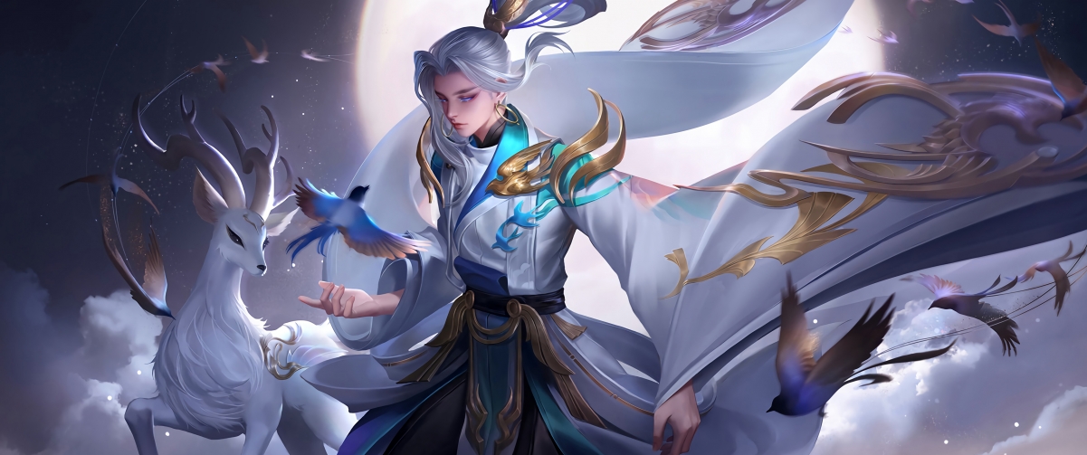 纤云弄巧·云中君王者荣耀专属壁纸，高清4K带鱼屏版，3440x1440分辨率，一键下载