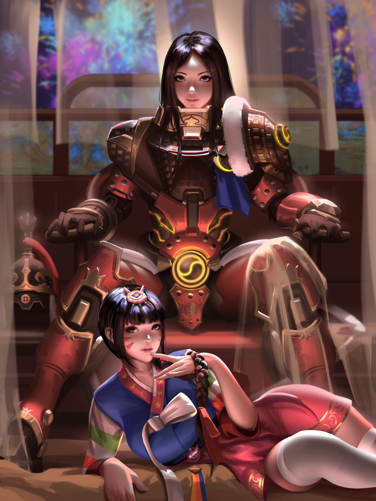 布丽吉塔&Dva守望先锋，超清竖屏4K手机壁纸，3000x4000高清大图下载