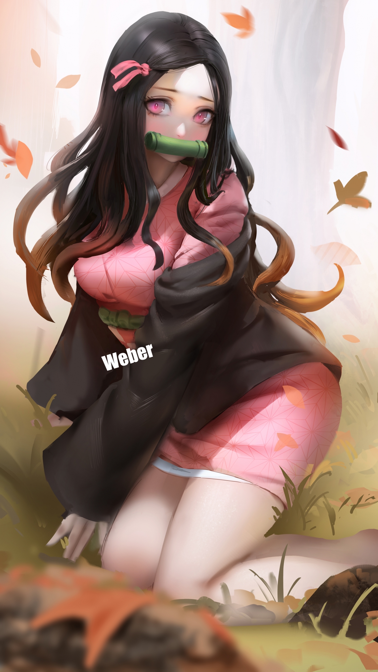 鬼灭之刃祢豆子绝美竖屏壁纸，高清4K 2160x3840，手机专属下载