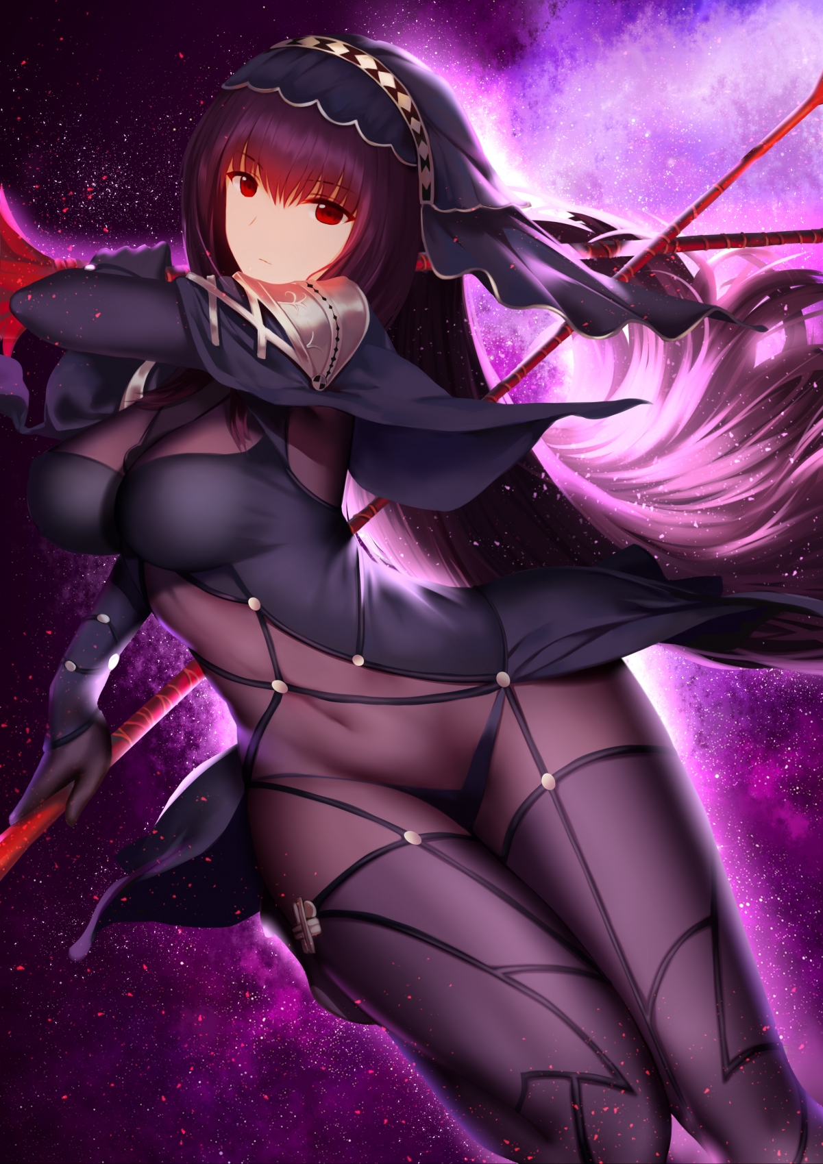 破空之枪女战士，红眸长腿魅力，FGO动漫竖版4K超清手机壁纸